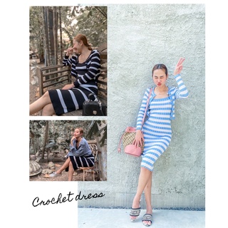 nesttcloset : 𝗖𝗿𝗼𝗰𝗵𝗲𝘁 𝗱𝗿𝗲𝘀𝘀  (สีฟ้า/ สีดำ)