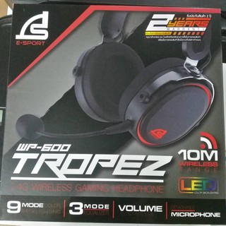 HEADSET (7.1) SIGNO E-SPORT WP-600 TROPEZ WIRELESS (BLACK) 2.1 SURROUND SOUND 10.M WIRELESS RANGE