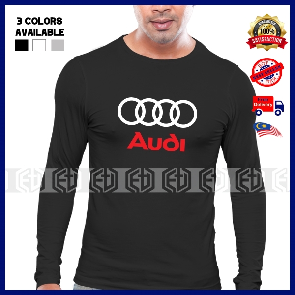 Baju Audi T เสื้อเสื้อยืด Tshirt Tee แขนยาว Quattro ผ้าฝ้าย Motorsport RS Racing Pakaian ลําลองแฟชั่