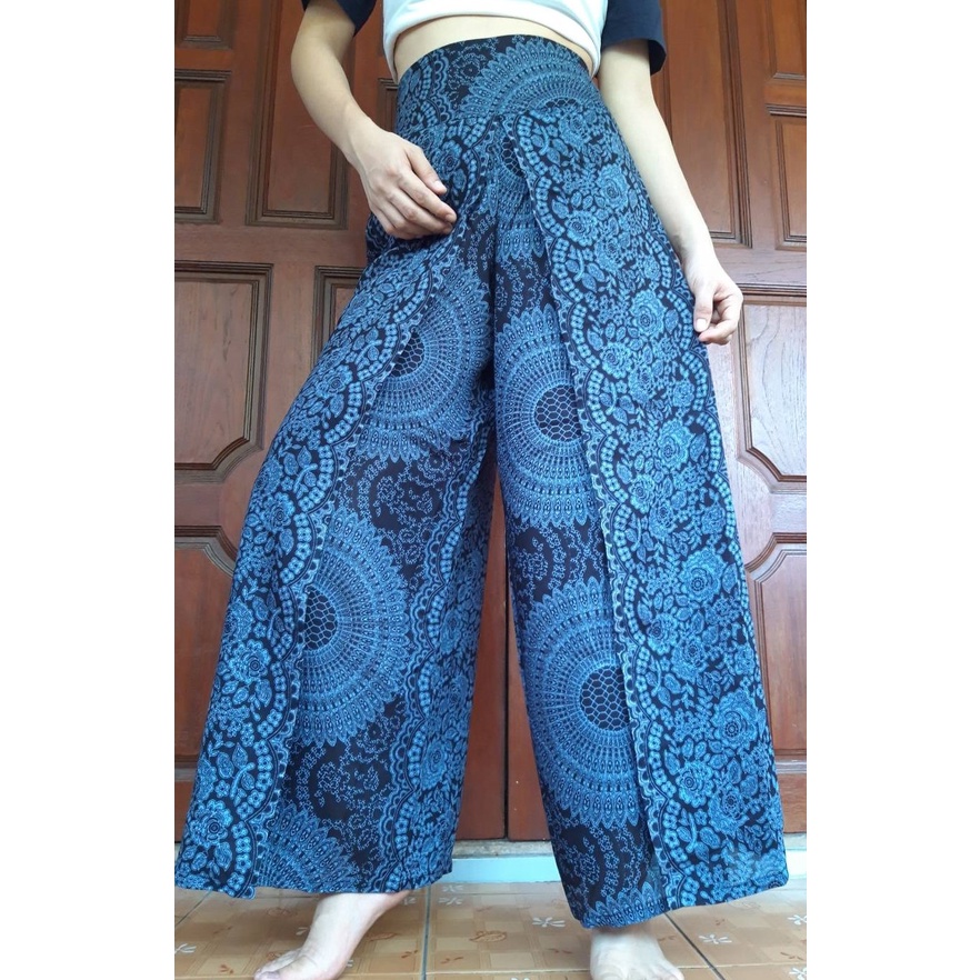 กางเกงขายาวผู้หญิงแฟชั่น กางเกงแพนเค้ก Palazzo Pants Women’s Palazzo Pants
