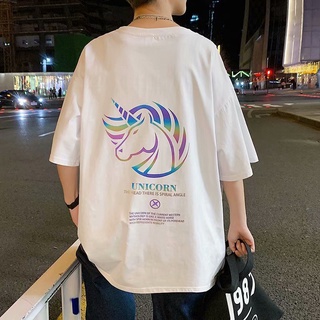 เสื้อยืดระบายอากาศฤดูร้อน【เสื้อผ้า DM】M-3XL ขนาดใหญ่ชายเสื้อแขนสั้นหลวม INS สไตล์ฮ่องกงฤดูร้อนนักเรียนเสื้อยืดเยาวชนเสื้