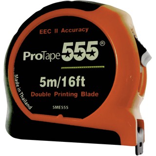 PROTAPE555 ตลับเมตร 5 เมตร เคลือบไนลอน สเกล 2 ด้าน (บอดี้พลาสติก ABS)#5ME555