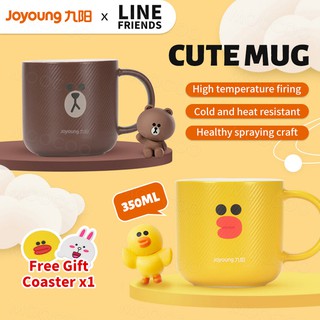 【Line Friends】แก้วกาแฟเซรามิกขนาดใหญ่ลายกาแฟน่ารัก