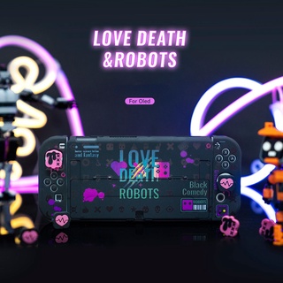 เคสแข็ง ลายธีมหุ่นยนต์ LOVE DEATH&amp;ROBOTS สําหรับ Nintendo Switch Oled