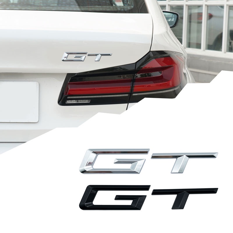 1 PC GT โลโก้เงินป้ายรถสติกเกอร์ Auto Body Al พลาสติกสัญลักษณ์ Decal สําหรับ BMW X1 X3 X5 X6 E83 F25 GT อุปกรณ์เสริมรถจัดแต่งทรงผม