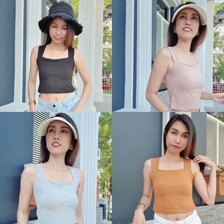 เสื้อครอปสายกล้ามคอเหลี่ยม ผ้าคุณภาพ💯
