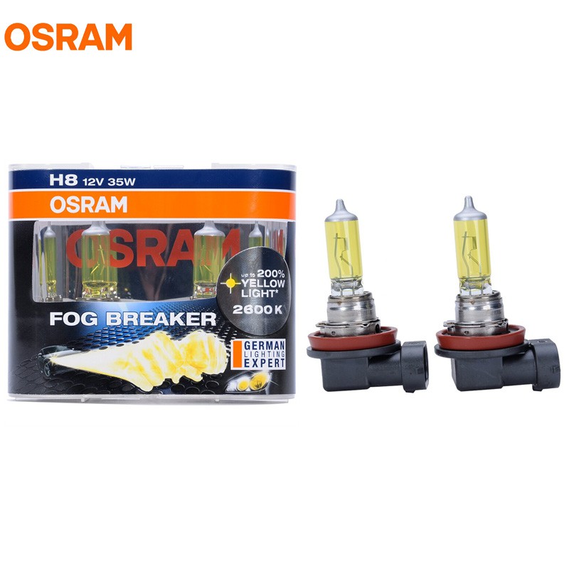 Osram Fog Breaker 2600K H8 12V 35W PGJ19-1 Super Yellow สี Auto Fog โคมไฟฮาโลเจนไฟหน้ารถ 62212FBR, คู่