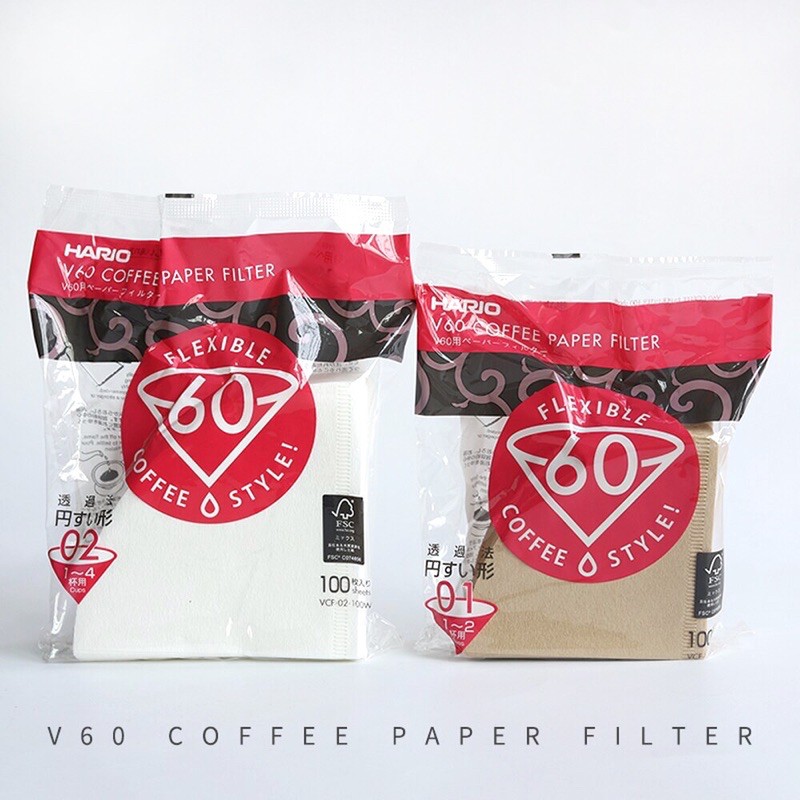 Hario v60 01 02 paper filter กระดาษกรอง กระดาษดริปกาแฟ กระดาษกรองกาแฟ ฟิลเตอร์ดริปกาแฟ