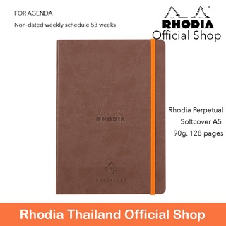 Rhodiarama : Perpetual Softcover - A5 -Chocolate (1837)สมุดจดบันทึก Agenda กางได้ 180 องศา นำเข้าโดย Rhodia Thailand