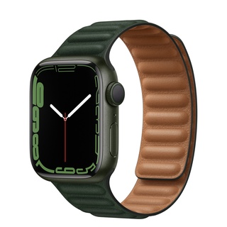 สายนาฬิกาข้อมือหนังสําหรับ Apple Watch Band 41/45มม. 44/40มม. Iwatch Seires 7 6 Se 5 4 3