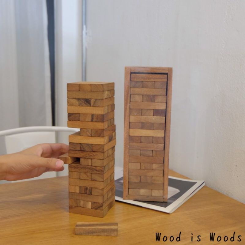 (လက်ကား) သစ်သားကွန်ဒို အရွယ် L သစ်သားဂိမ်း Jenga ပုံစံ စိတ်အာရုံစိုက်လေ့ကျင့်ရေး ကစားစရာ