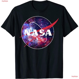 tshirtเสื้อยืดคอกลมฤดูร้อนloylaiya องค์การนาซา เสื้อยืดผู้ เสื้อยืดผูหญิง NASA Purple Pink Mix Galaxy Style Logo Graphic