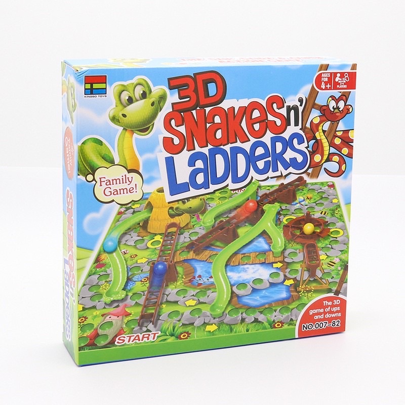 kidtuk เกมส์บันไดงู 3 มิติ กระดานแม่เหล็ก  SNAKE & LADDER 3D เกมส์บันไดงู โฉมใหม่ ของแท้