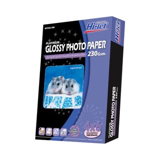 Hi-jet กระดาษโฟโต้ ผิวมัน Inkjet Platinum Glossy Photo Paper 230 แกรม ขนาด 4x6 นิ้ว 100 แผ่น