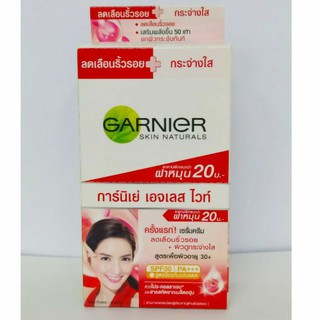 GARNIERการ์นิเย่เอจเลสไวท์เซรั่มครีมSPF30+++ขนาด7กรัม(1×6ซอง)