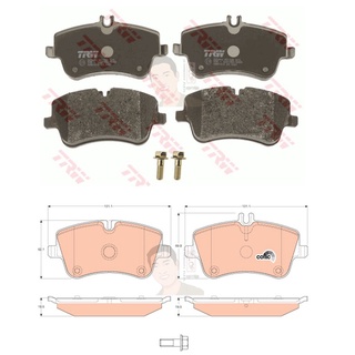 GDB1413 ผ้าเบรค-หน้า(TRW) (เนื้อผ้า COTEC) BENZ C180,200 , C220 CDI (W203) แท้ OE