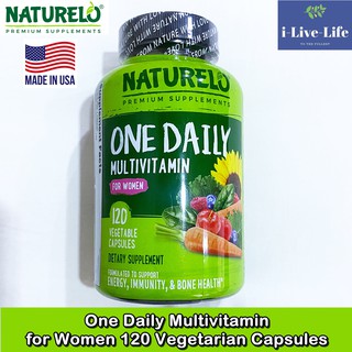 วิตามินและแร่ธาตุรวม 24 ชนิด สำหรับผู้หญิง One Daily Multivitamin for Women 120 Vegetarian Capsules - NATURELO