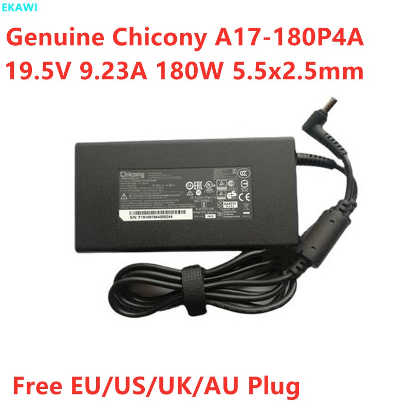 Chicony A17-180P4A 19.5V 9.23A 180W A180A025P อะแดปเตอร์ AC สําหรับ Msi GS63VR GP62MVR GS65 STEALTH 