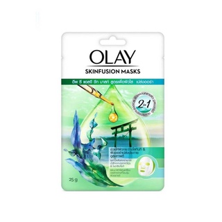 🍒🐿️6BDX8EN ลดทันที 25% สูงสุด 60.- ไม่มีขั้นต่ำ OLAY Skinfusion Masks Deep Sea Algae Healthy Aura Sheet Mask