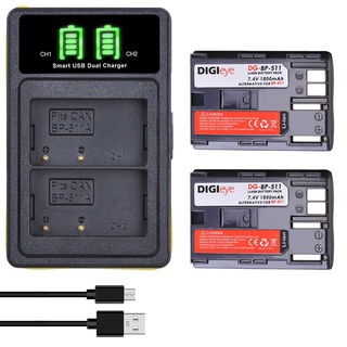 BP-511 BP-511A แบตเตอรี่ LED Dual Charger ประเภท C สำหรับ Canon EOS 5D 10D 20D 30D 40D 50D D30 D60 G1 G2 G3 G5 G6 Pro 1