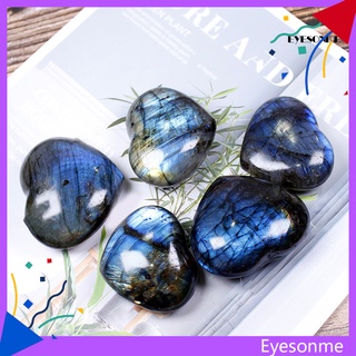 eyesonme Labradorite Stone Exquisite Workmanship Relieve Anxiety Stress Smooth Surface Heart Shape Pendant Decor Gifts for Girl