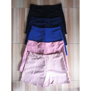 กางเกงขาสั้น ผ้าฮานาโกะ ซิปข้าง ไซส์ L-5XL (ไม่มีลาย)