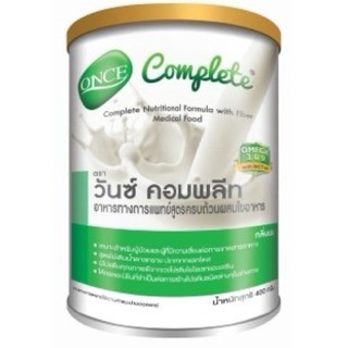 Once Complete กลิ่นนม 400 g อาหารทางการแพทย์สูตรครบถ้วน ผสมใยอาหาร