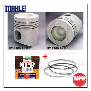 MAHLE ลูกสูบ+แหวน NPR สำหรับ HINO FN288 รุ่นเครื่อง EP100 (2 เตเปอร์)