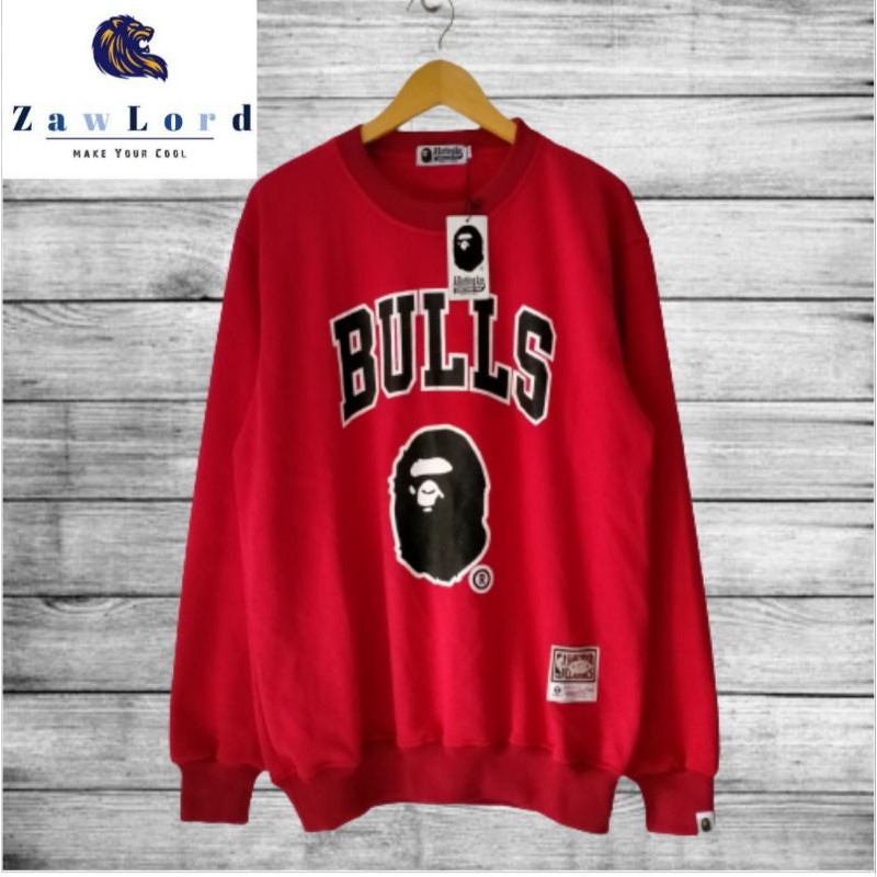 หมวก Bape X NBA Bulls | Bape Bathing Ape X Mitchell & Ness Bulls 93 เสื้อกันหนาวมีฮู้ด Fulltag & เลเ