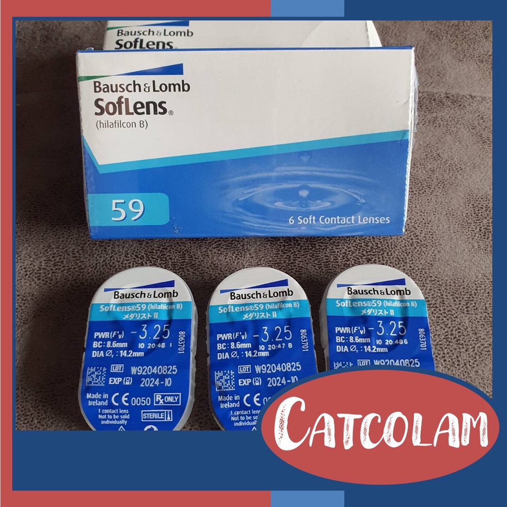 คอนแทคเลนส์ Bausch&Lomb Soflens รายเดือน สายตา -3.25/-3.75/-4.00 Exp.10/2024และ2027