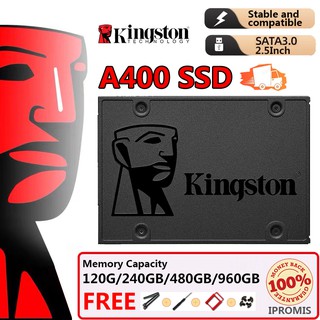พร้อมส่ง SSD (เอสเอสดี) 120GB 240GB 480GB Kingston A400 SATA III 2.5” เหมาะสำหรับโน๊ตบุ๊คและเดสก์ท็อป