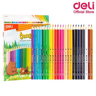 Deli C121-24 Colored Pencil ดินสอสีไม้ 24 สี สีไม้ ดินสอสี สีระบาย อุปกรณ์วาดรูป เครื่องเขียน อุปกรณ์การเรียน สี สีไม้แบบพกพา