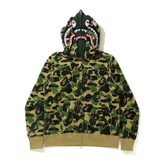 PROSPER - BAPE Big ABC Camo Shark Wide Full Zip Double Hoodie Green