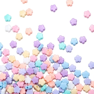 100pcs CCBลูกปัด ลูกปัดอะคริลิค ลูกปัดรักดอกไม้ดาว ลูกปัด สำหรับเครื่องประดับแฟชั่นลูกปัด DIY