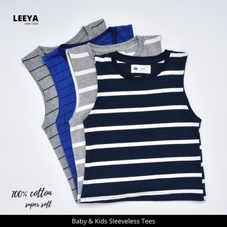 Leeya AJ7 เสื้อกล้ามเด็ก เสื้อยืดเด็กแขนกุด 100% Cotton Supersoft งานเย็บพรีเมี่ยม คุณภาพดีเยี่ยม Baby &amp; Kids Sleeveless