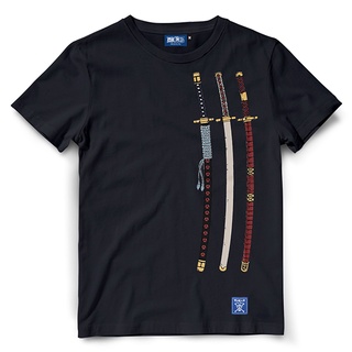 ROUND คอลูกเรือDextreme เสื้อยืดวันพีซ ลาย Sword of Zoro DOP-612-4XL