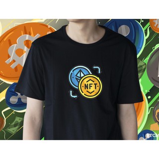 เสื้อยืด T shirts NFT bitcoin Crypto คริปโต  Cotton Comb 30 พรีเมี่ยม แบรนด์ IDEA T-SHIRTS