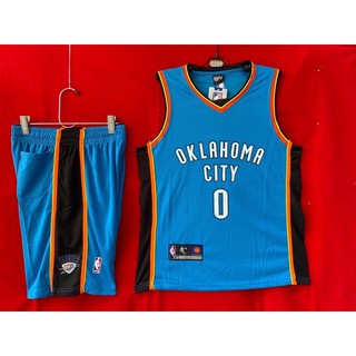 ชุดบาสงาน NBA ทีม OKC no.0 westbrookสีฟ้า🏀