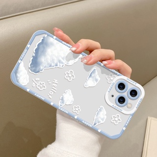 เคสโทรศัพท์มือถือแบบนิ่ม ใส กันรอยเลนส์กล้อง ลายก้อนเมฆท้องฟ้า สําหรับ Samsung S20 FE Galaxy A51 A52S 5G A32 A22 5G A21S A13 A12 A50s A30s A52 A53 A71 A72 A73 S22 Ultra S21