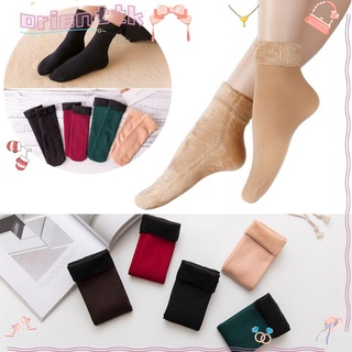 Orienttk 1 Pair Fashion Snow Floor Socks Velvet Thicken Women Mens Thermal Wool Snow Boots Sleeping Socks