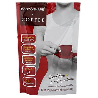 บอดี้เชพคอฟฟี่กาแฟปรุงสำเร็จชนิดผง 15กรัม แพค 10ซอง Body Shape Coffee Instant Coffee Mix Powder 15g. Pack 10 Sachets