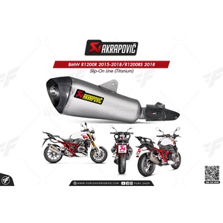 ท่อแต่ง Akrapovic Exhaust Slip-On Line (Titanium) BMW R1200R 2015-2018/R1200RS 2018