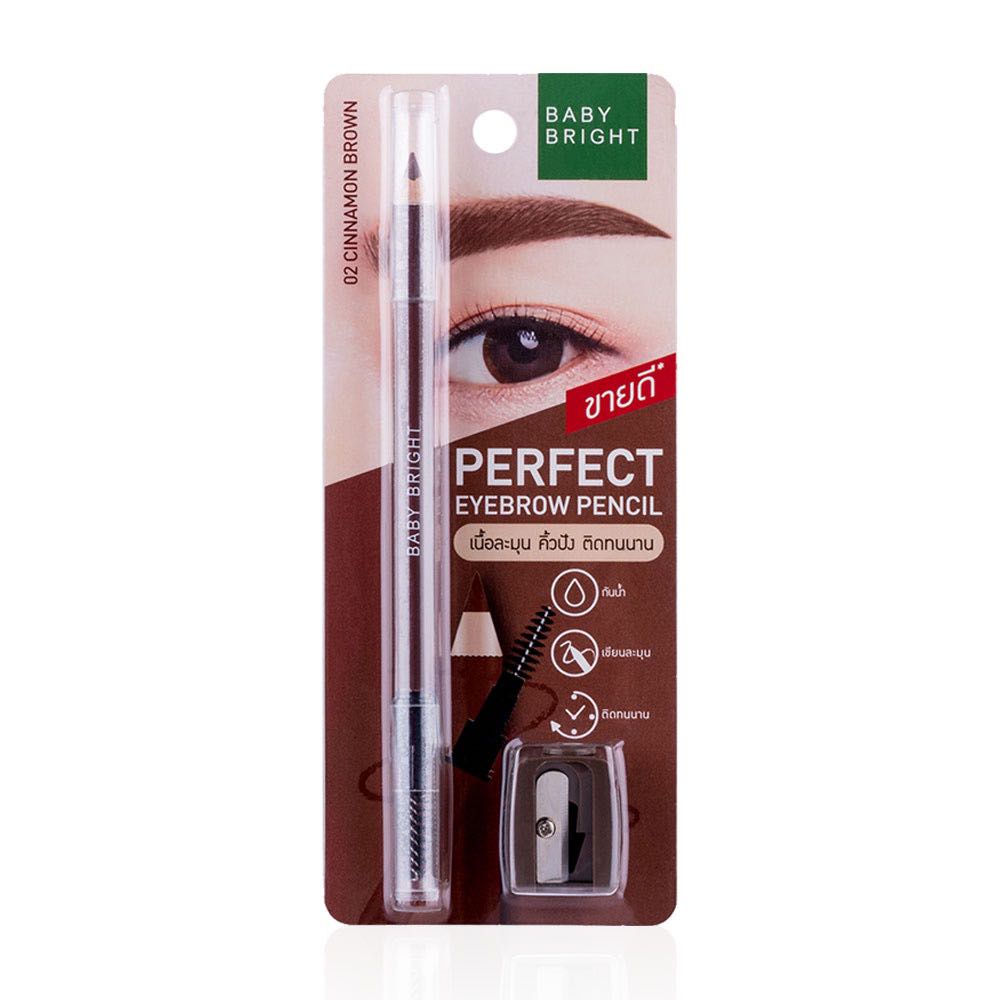 ดินสอเขียนคิ้ว ชนิดเหลา + กบเหลา เบบี้ไบร์ท Baby Bright Perfect Eyebrow Pencil 1.2g