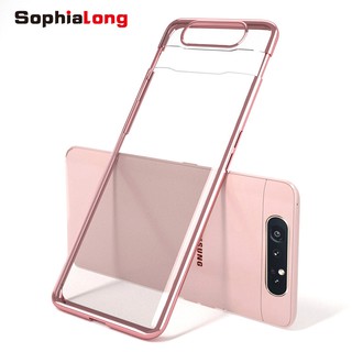 เคสโทรศัพท์สีใสหรูหราสําหรับ samsung galaxy a80