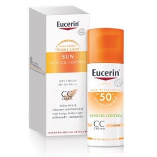 Eucerin Sun Acne Oil Control CC Cream SPF50/PA++ ยูเซอรีน ซัน แอคเน่ ออย คอนโทรล ซีซีครีม 50ml.