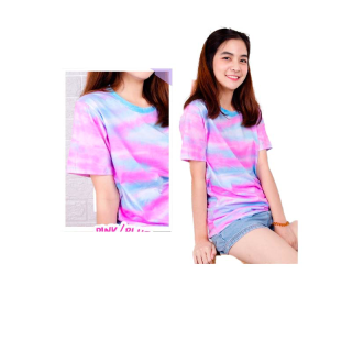 โปรโมชั่น : เสื้อมัดย้อม candy เสื้อยืด เสื้อเเฟชั่น ลายดอก