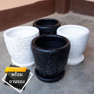 กระถางดินเผา🪴ขนาด 6 นิ้ว พร้อมจานรอง