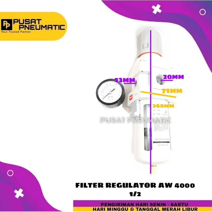 AW 4000-04 1/2" AIR Regulator FILTER