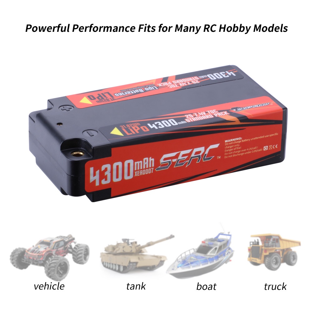 RC แบตลิโพ Lipo Battery 2S (2เซล) 7.4V 4300mAh 70C 100C แบตเตอรี่ลิโพ RC Wltoys แบต ลิโพ รถ เรือ แบต