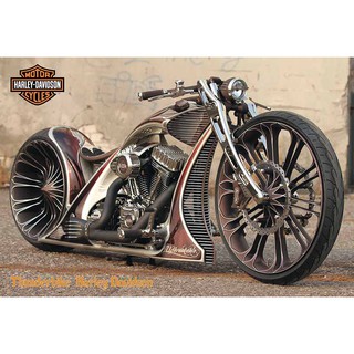 โปสเตอร์ รูปถ่าย รถมอเตอร์ไซค์ ชอปเปอร์ Harley Davidson POSTER 23”x34” American Motorcycle Manufacturer